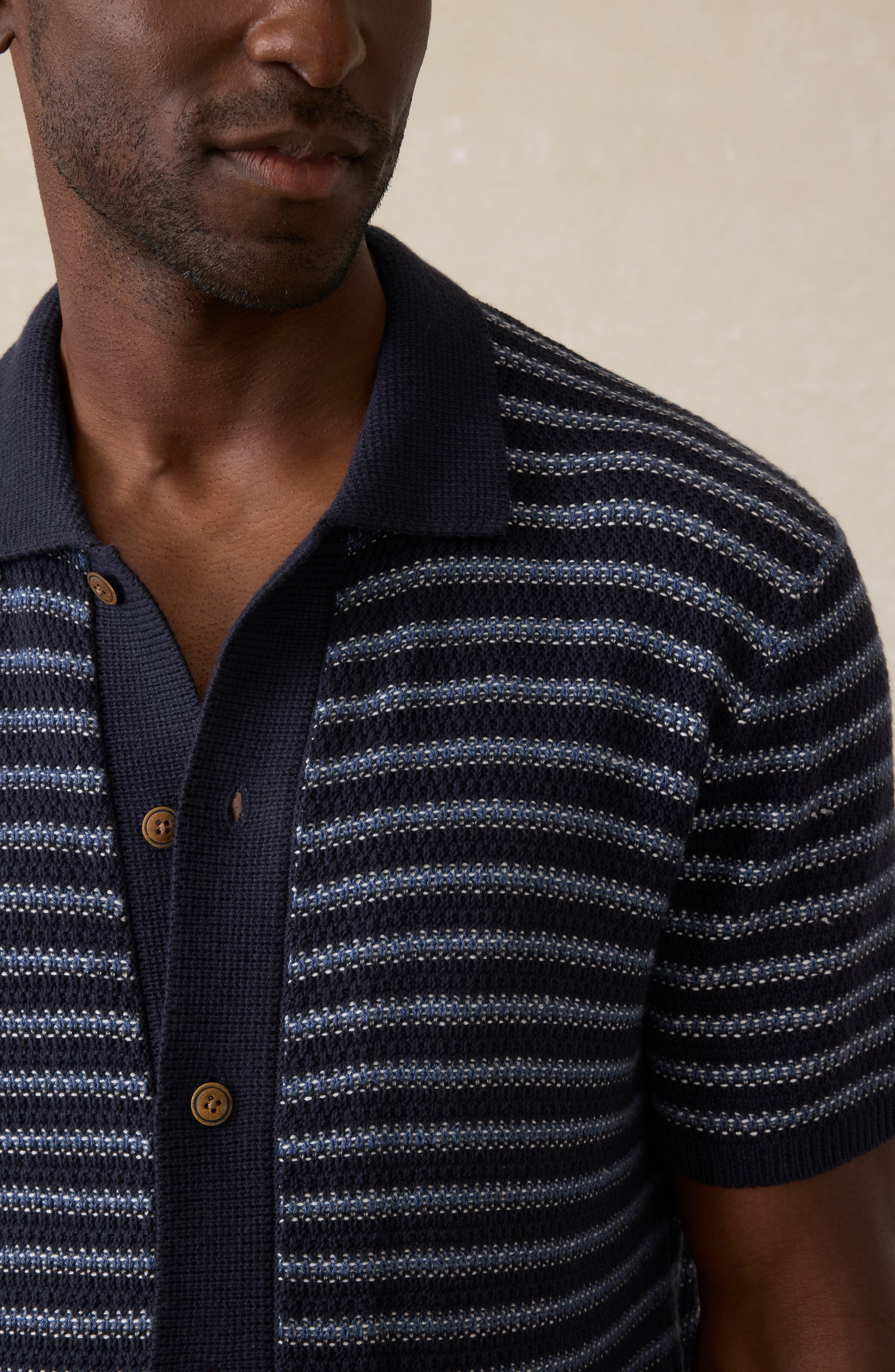 Stripe Short Sleeve Cardigan - image 2