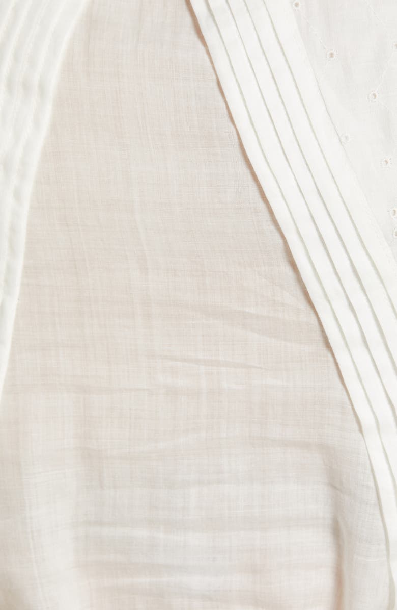 rag & bone Criseli Broderie Anglaise Linen Crop Top, Alternate, color, White