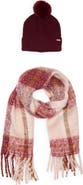 Steve Madden Plaid Tinsel Scarf & Beanie Gift Set