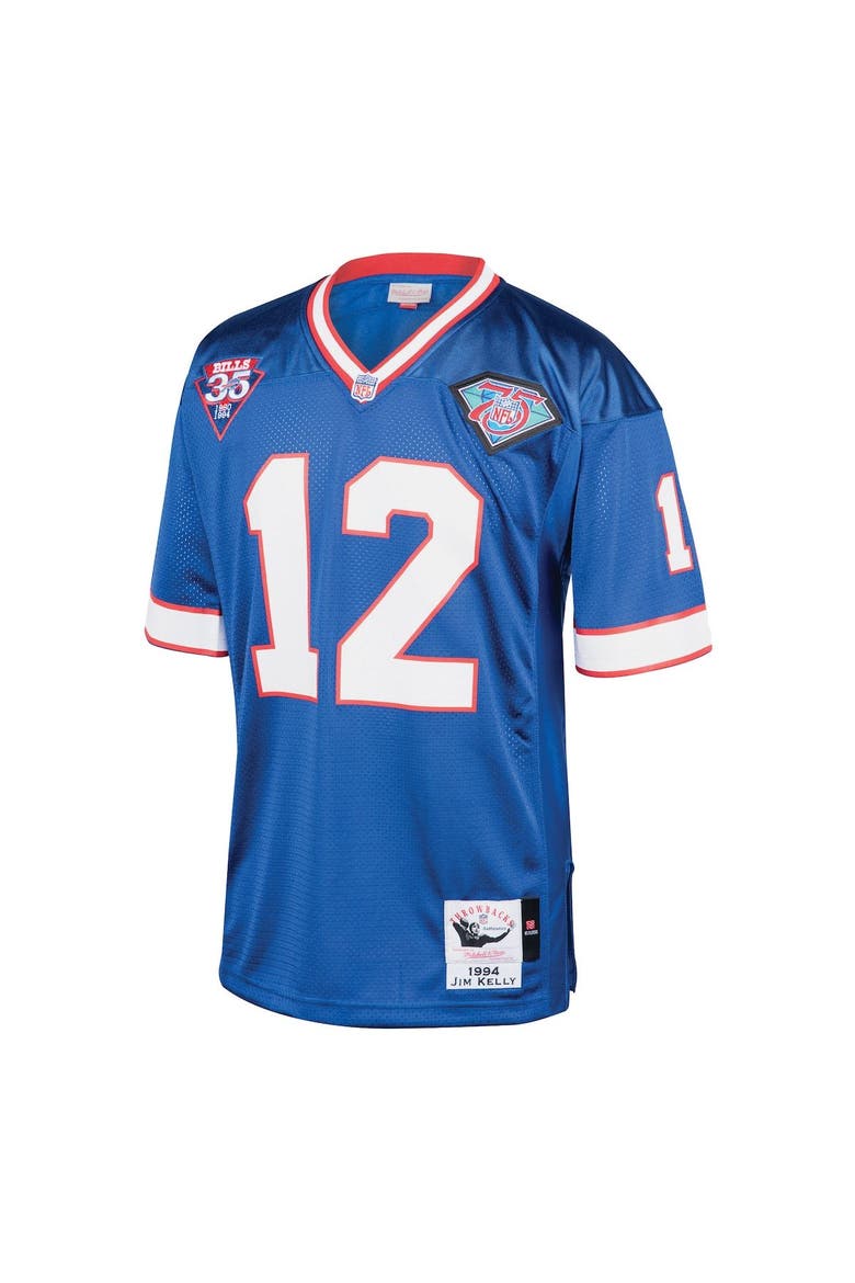 Men's Mitchell & Ness Jim Kelly Royal Buffalo Bills 1994 Authentic Throwback Retired Player Jersey, Alternate, color, Royal