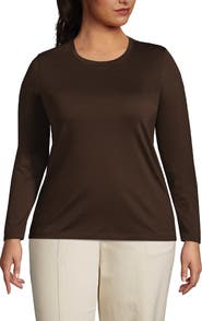 Lands' End Relaxed Supima Cotton Long Sleeve Crew Neck T-Shirt