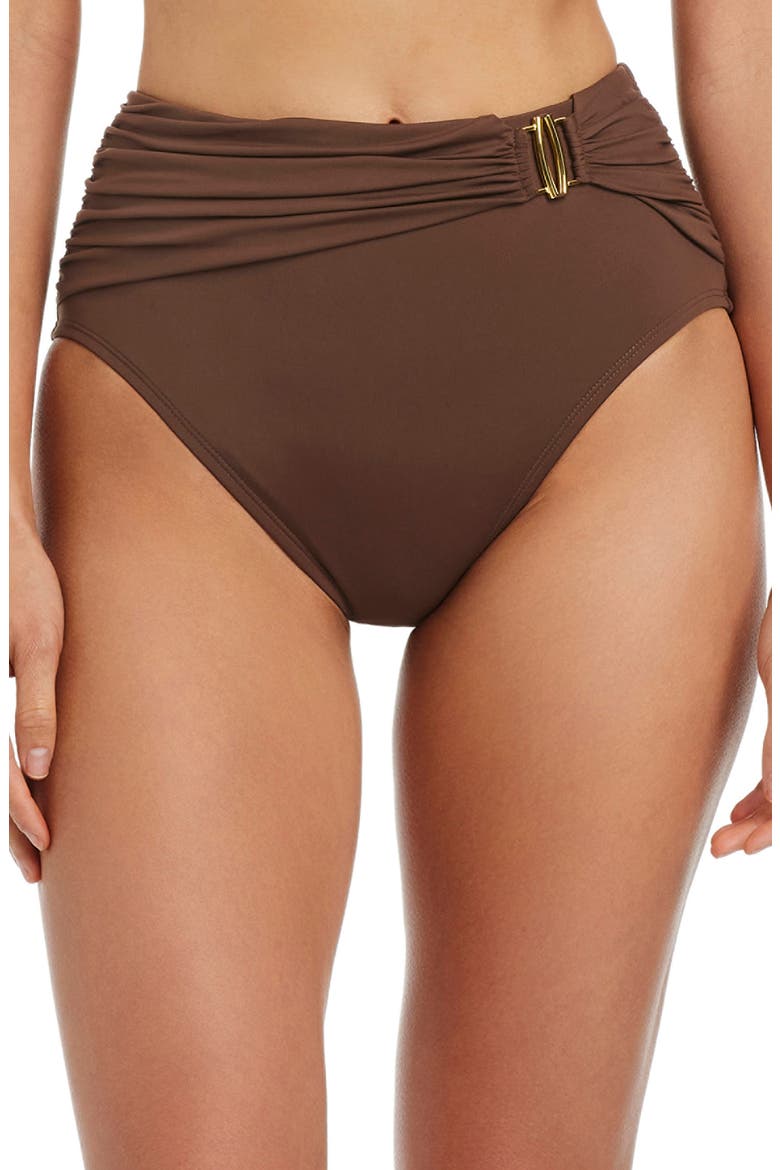 High Waist Draped Swim Bottoms, Main, color, ROCKPOOL