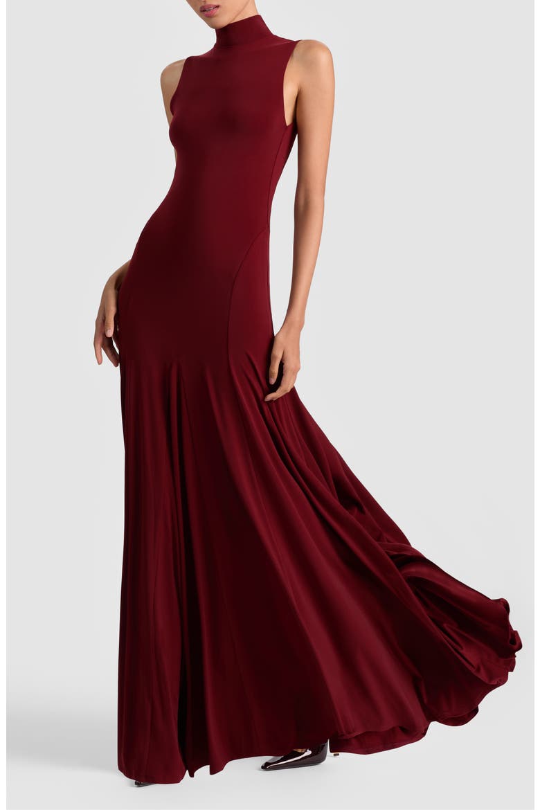Augusta Open Back Dress, Alternate, color, OXBLOOD