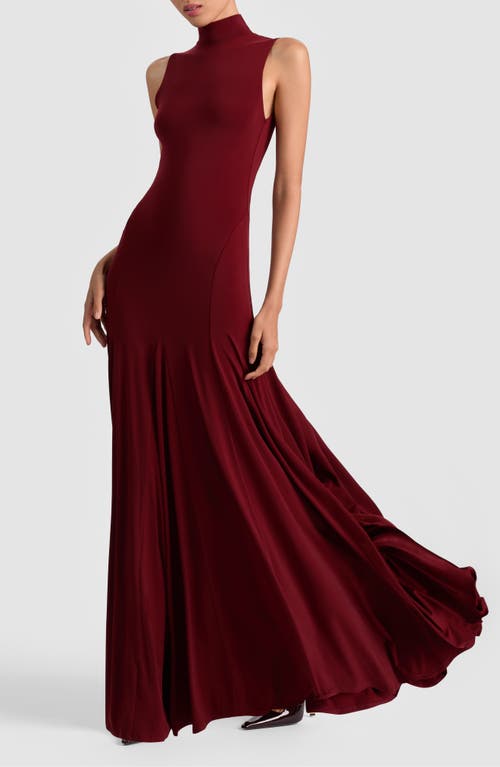 Alice And Olivia Augusta Open Back Maxi Dress In Burgundy