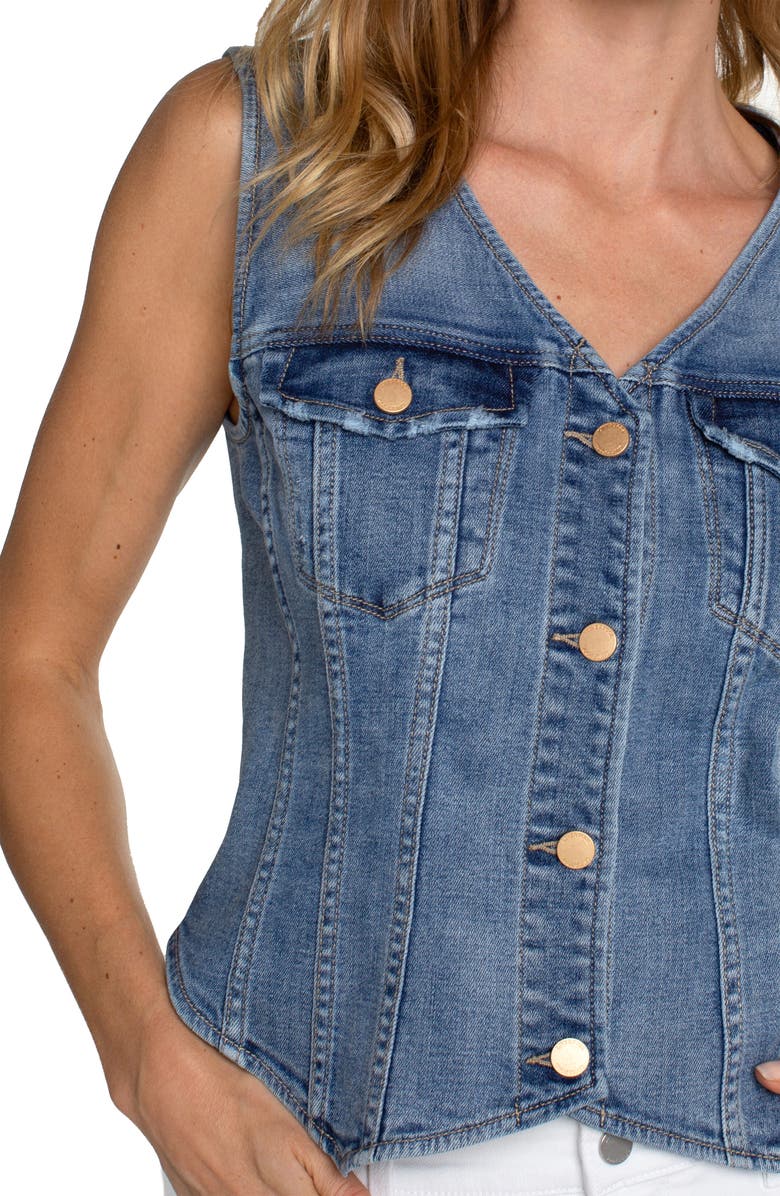 Liverpool Los Angeles Denim Vest, Alternate, color, 