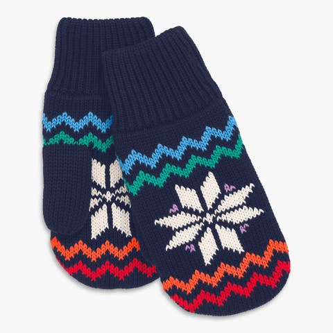 Kids Fleece-Lined Snowflake Fair Isle Mittens (Little Kid, Big Kid)