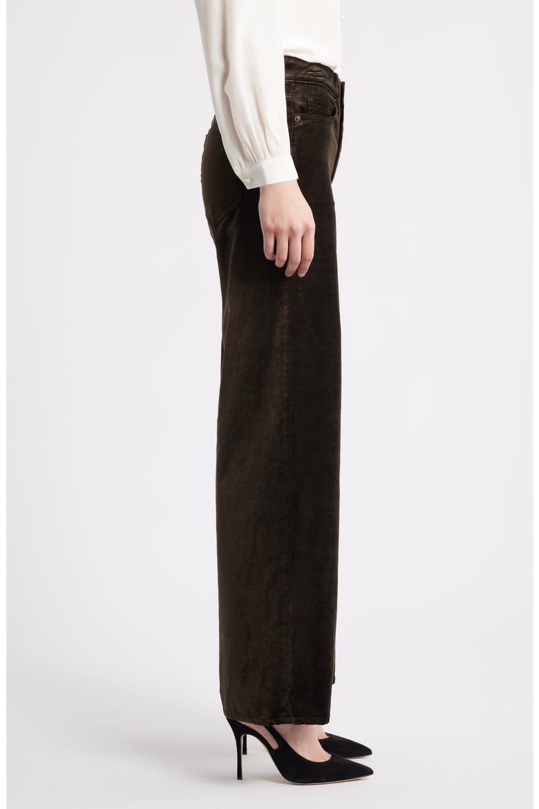 Le Slim Palazzo Velveteen Pants, Alternate, color, DARK CLOVE VELVET