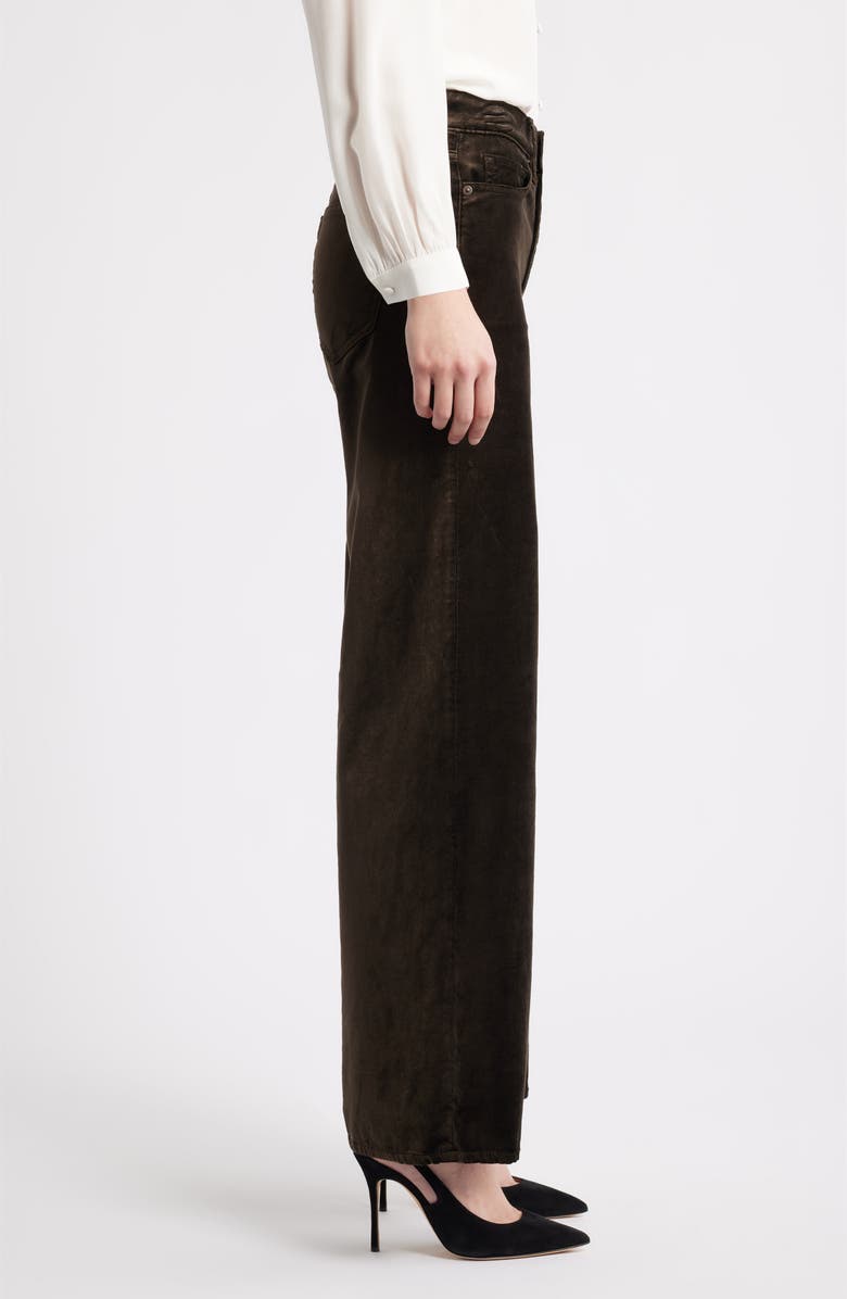 FRAME Le Slim Palazzo Velveteen Pants, Alternate, color, Dark Clove Velvet