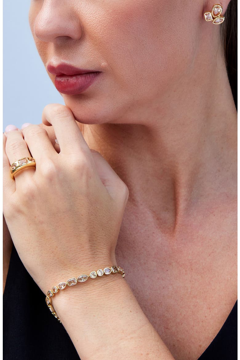Multishape Cubic Zirconia Bracelet, Alternate, color, YELLOW
