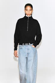 COS Mock-neck Half-zip Knitted Sweater