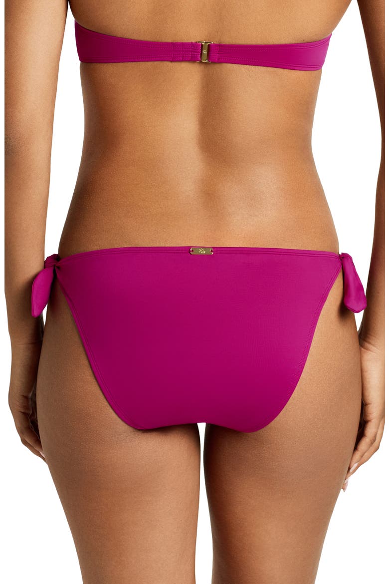 Side Tie Scoop Hipster Bikini Bottoms, Alternate, color, PLUMERIA