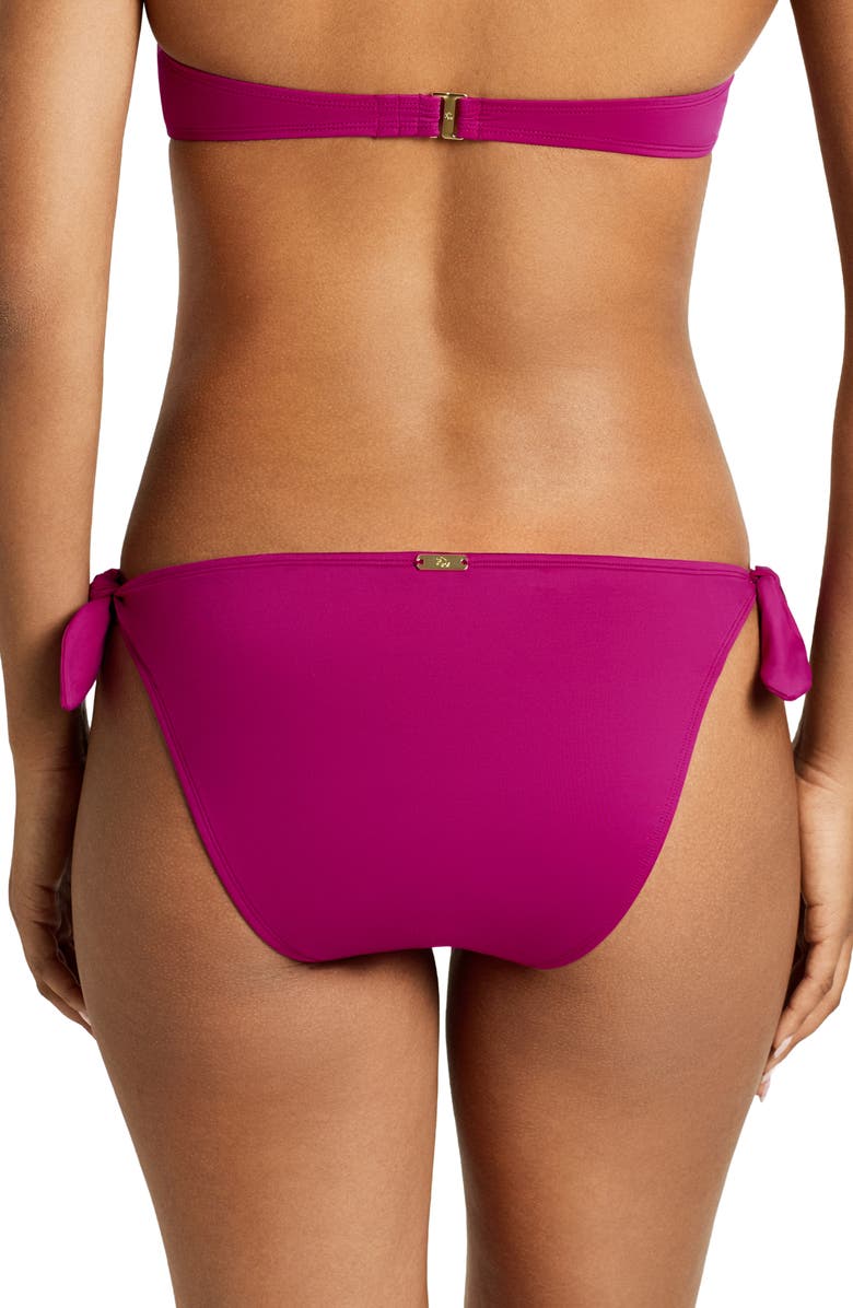Lauren Ralph Lauren Side Tie Scoop Hipster Bikini Bottoms, Alternate, color, Plumeria