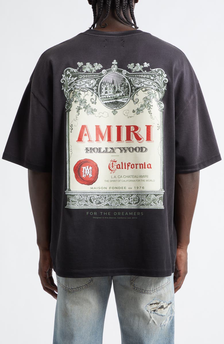 AMIRI Hollywood Oversize Graphic T-Shirt, Alternate, color, Black