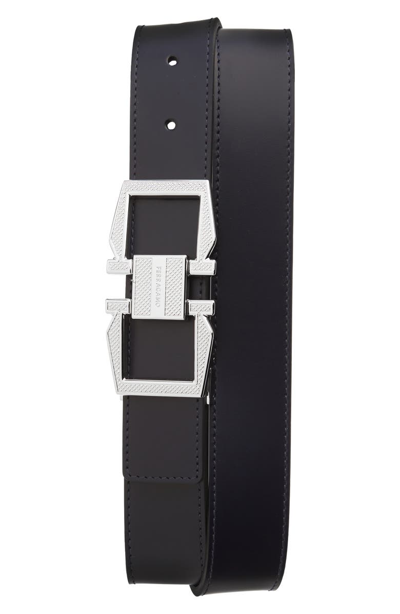 FERRAGAMO Double Gancio Reversible Leather Belt, Main, color,