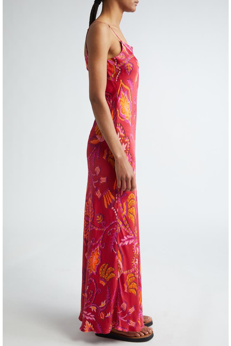 Sunset Tapestry Satin Maxi Slipdress, Alternate, color, SUNSET TAPESTRY PINK