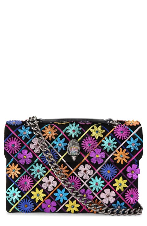 Kensington Flowers Convertible Leather Shoulder Bag