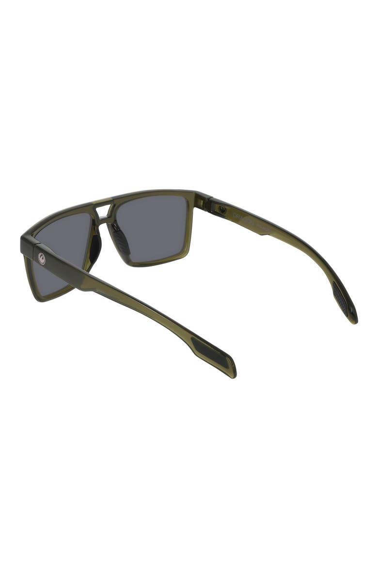57mm Navigator Sunglasses, Alternate, color, OLIVE GREEN/ SILVER FLASH