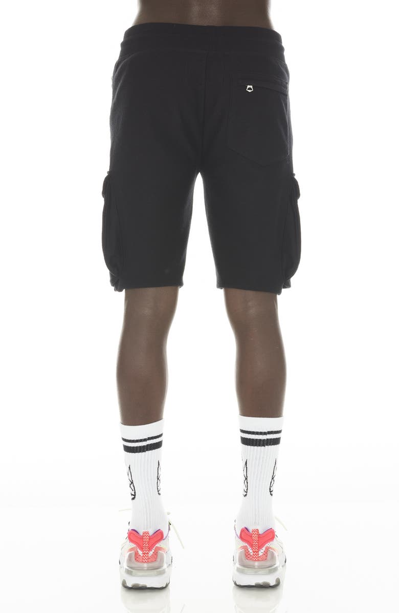 Cult of Individuality French Terry Cargo Sweat Shorts, Alternate, color, Black