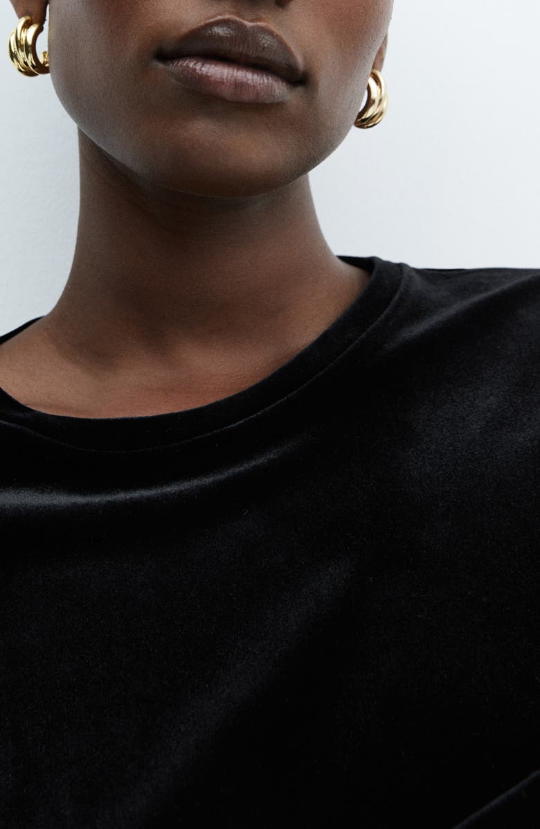 MANGO Xluri Stretch Velvet T-Shirt, Alternate, color,