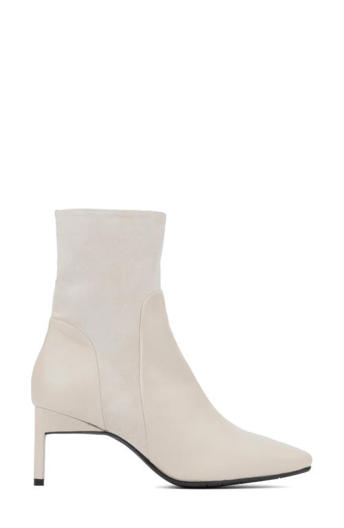Aquatalia Rowanna Mixed Leather Stiletto Booties In White
