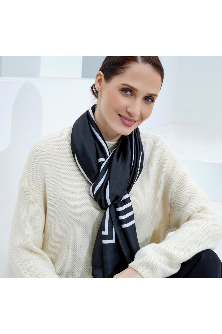 The Mia Scarf, Alternate, color, Black/White