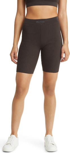 【FOG Essentials】Women'sHeatherGrey SweaterKnit BikerShorts Fear of God Essentials Rib Sweater Biker Shorts | Nordstrom