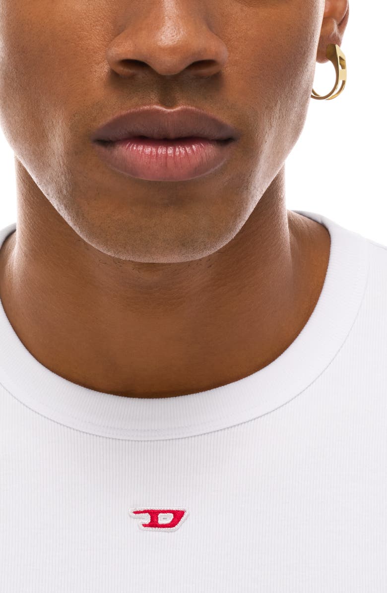 DIESEL<sup>®</sup> D Logo Hoop Earrings, Alternate, color, Gold