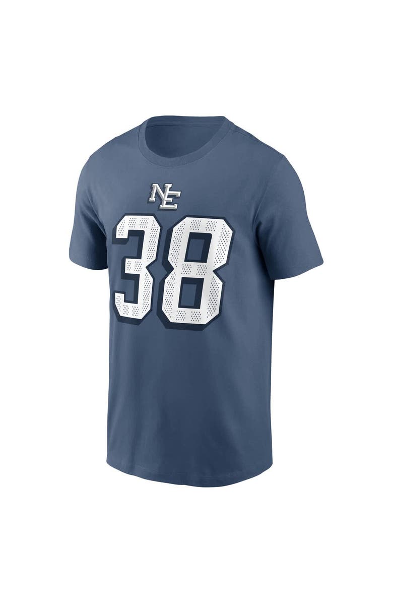 Nike Men's Nike Rhamondre Stevenson Storm Blue New England Patriots 2025 Rivalries Collection Player Name & Number T-Shirt, Alternate, color, Blue