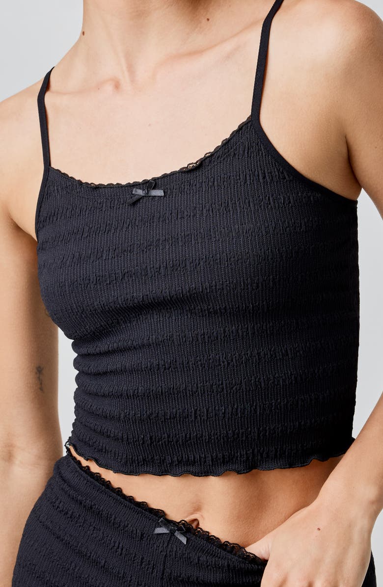 Florence by Mills Seersucker Crop Camisole, Alternate, color, Black