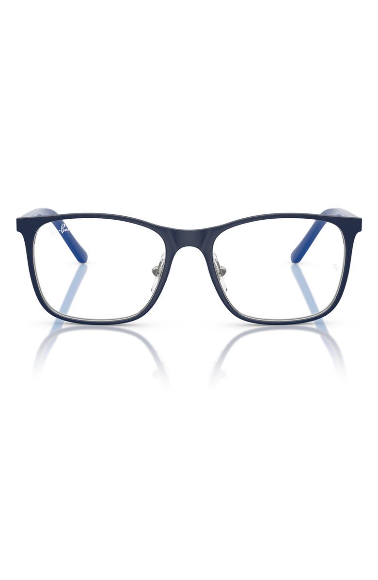 Ray-Ban Kids' 48mm Small Square Optical Glasses, Main, color, Blue Silver