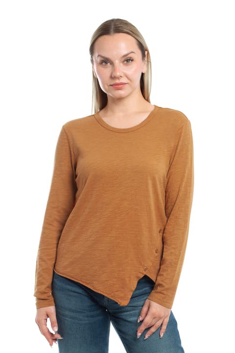 Long Sleeve Henley Mock Double Layer Tee