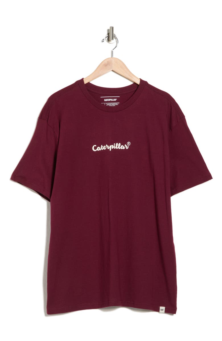 CAT WWR Relaxed Fit Cotton Graphic T-Shirt, Alternate, color, Cherry Laquer