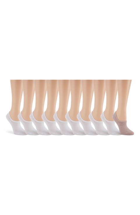 10-Pack Marled Liner Socks