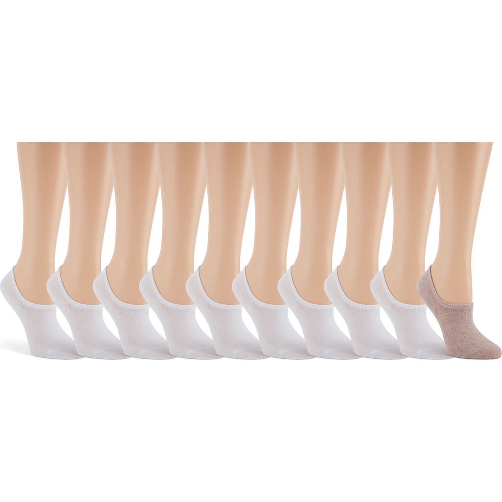 Laundry By Shelli Segal 10-pack Marled Liner Socks In White