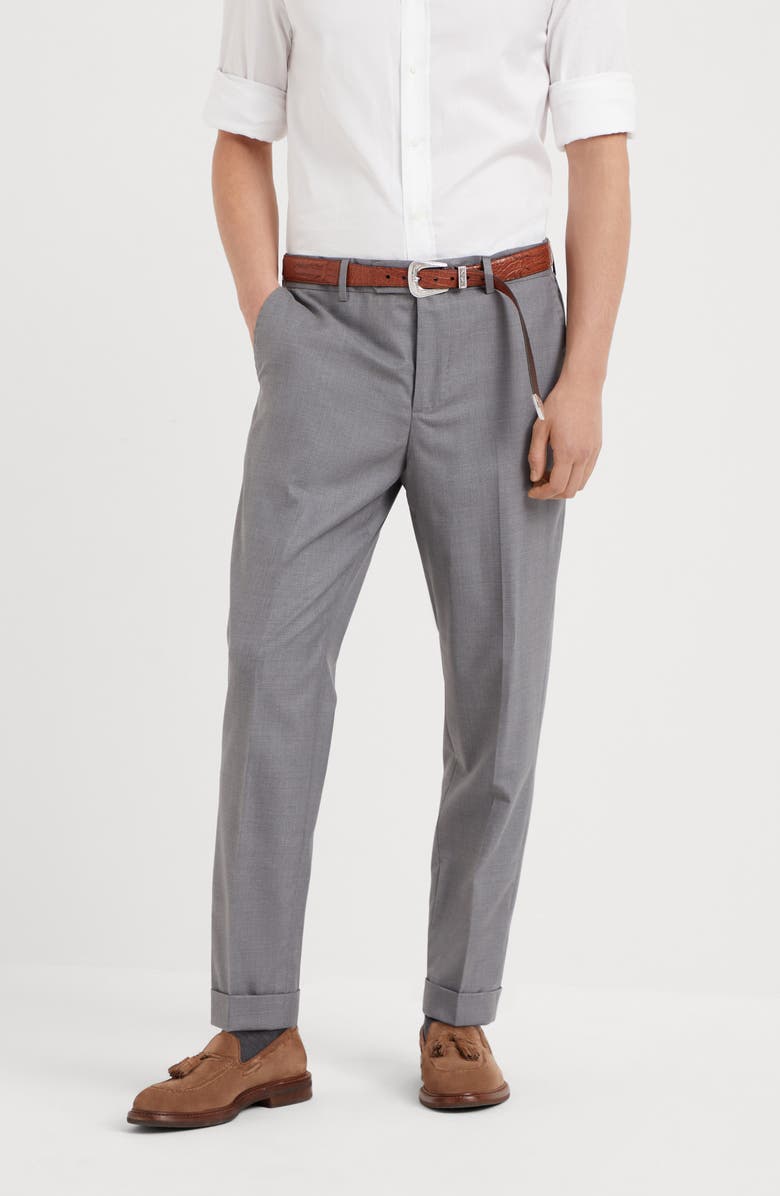 Brunello Cucinelli Leisure fit trousers, Alternate, color, Grey
