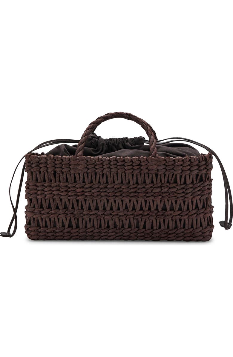 MANGO Medium Natural Fiber Tote, Main, color, Chocolate