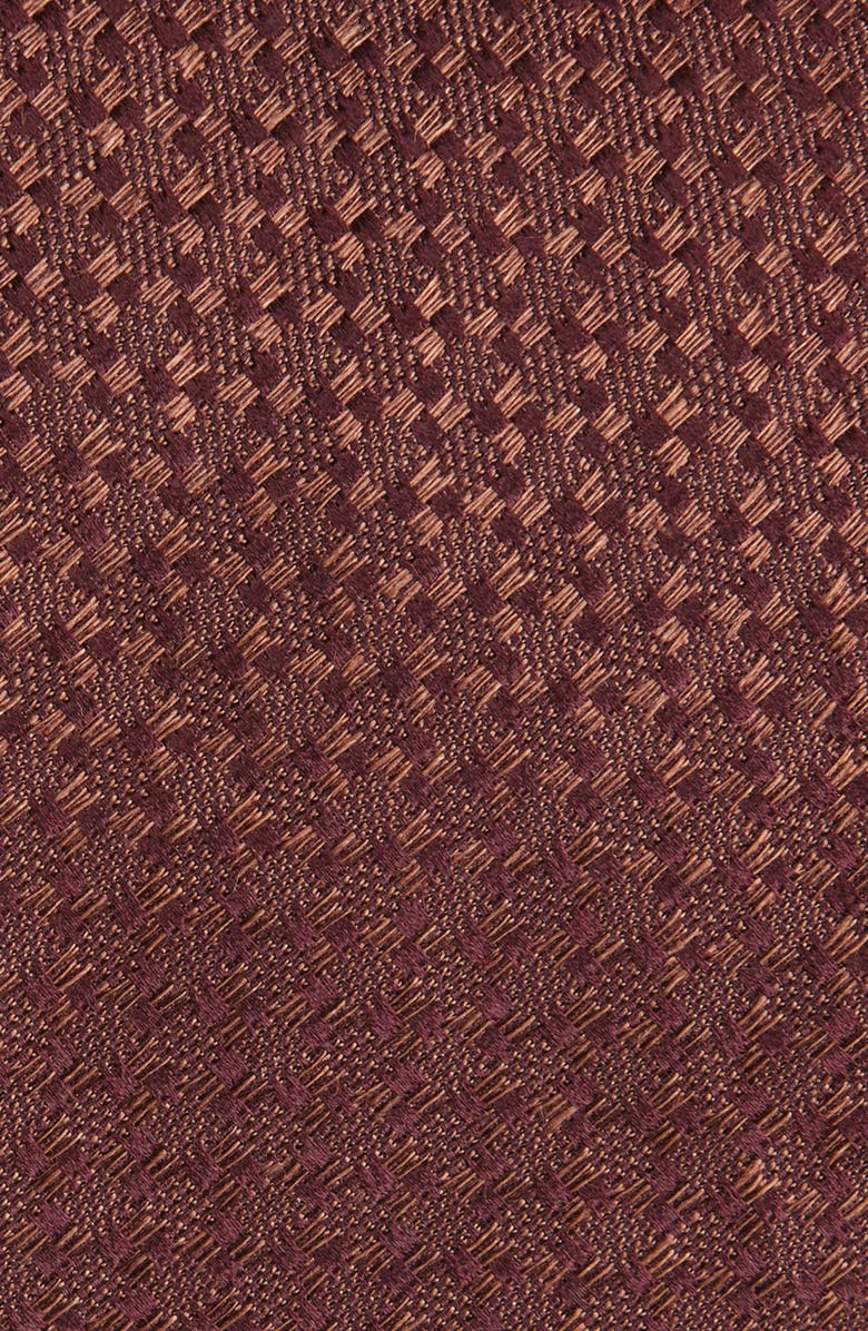 Canali Tonal Jacquard Silk & Linen Tie, Alternate, color, Red