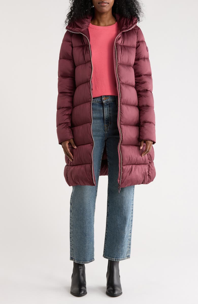 Save The Duck Luciana Puffer Coat, Alternate, color, Wine Red