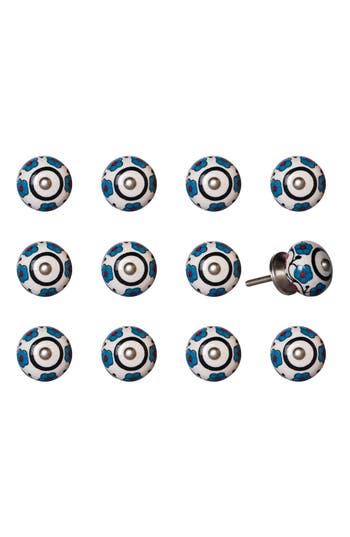 Kinetic 12-pack Knobs In Teal Floral