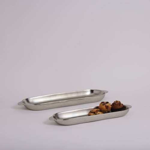 The Collective Nickel Long Trays Set Of 2 In Nickel
