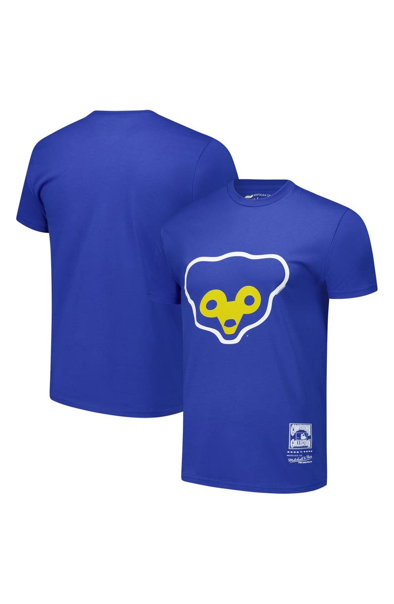 Mitchell & Ness Men's Mitchell & Ness Royal Chicago Cubs Cooperstown Collection Logo T-Shirt, Alternate, color, 