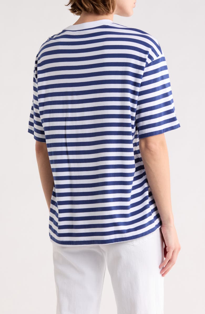 AG Karter Stripe Cotton T-Shirt, Alternate, color, True White/ Broken Tide