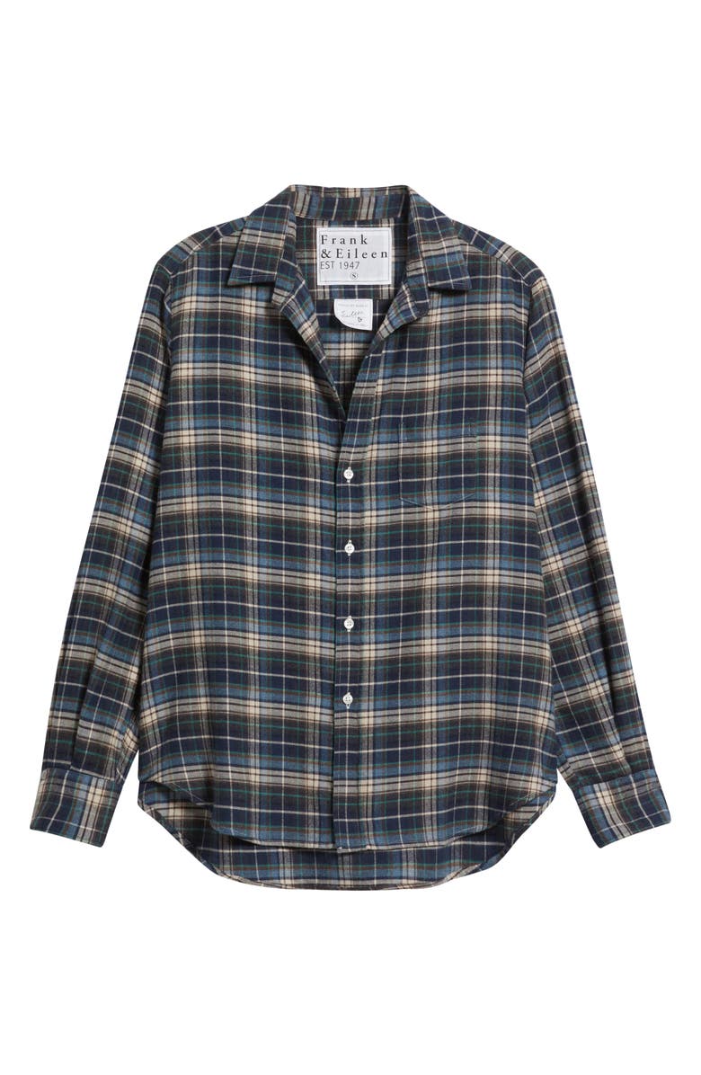 Frank & Eileen Eileen Plaid Relaxed Fit Button-Up Shirt, Alternate, color, Grey Yellow Blue Plaid