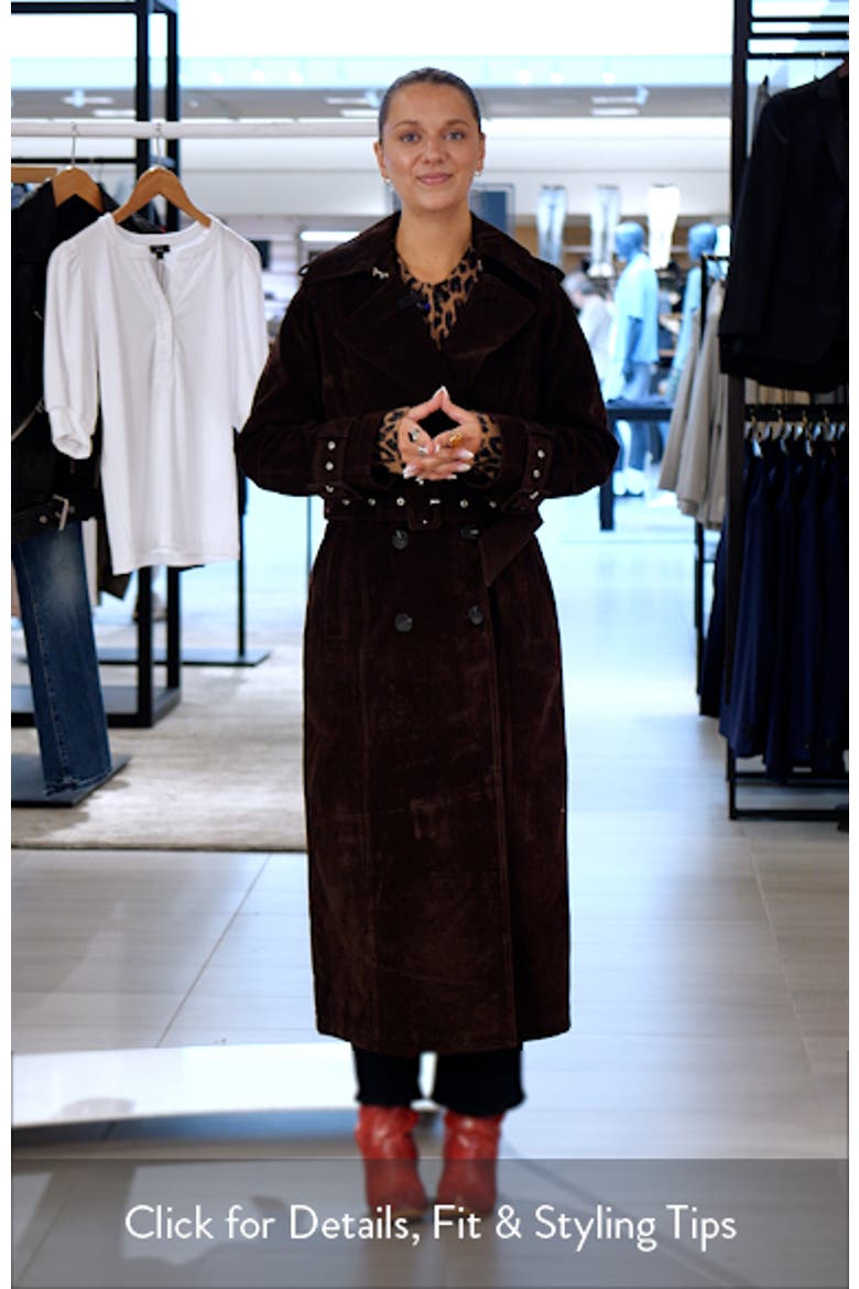 Double Breasted Faux Suede Trench Coat video
