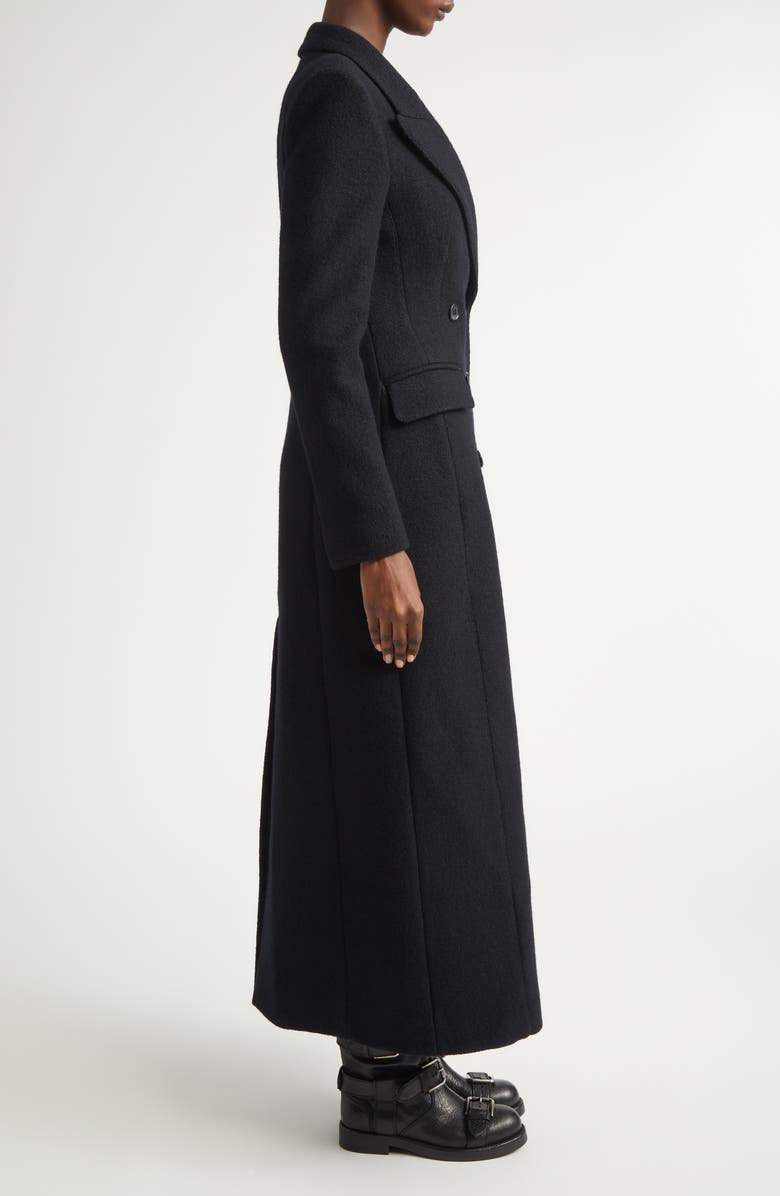 Dolce&Gabbana Double Breasted Virgin Wool Coat, Alternate, color, Nero