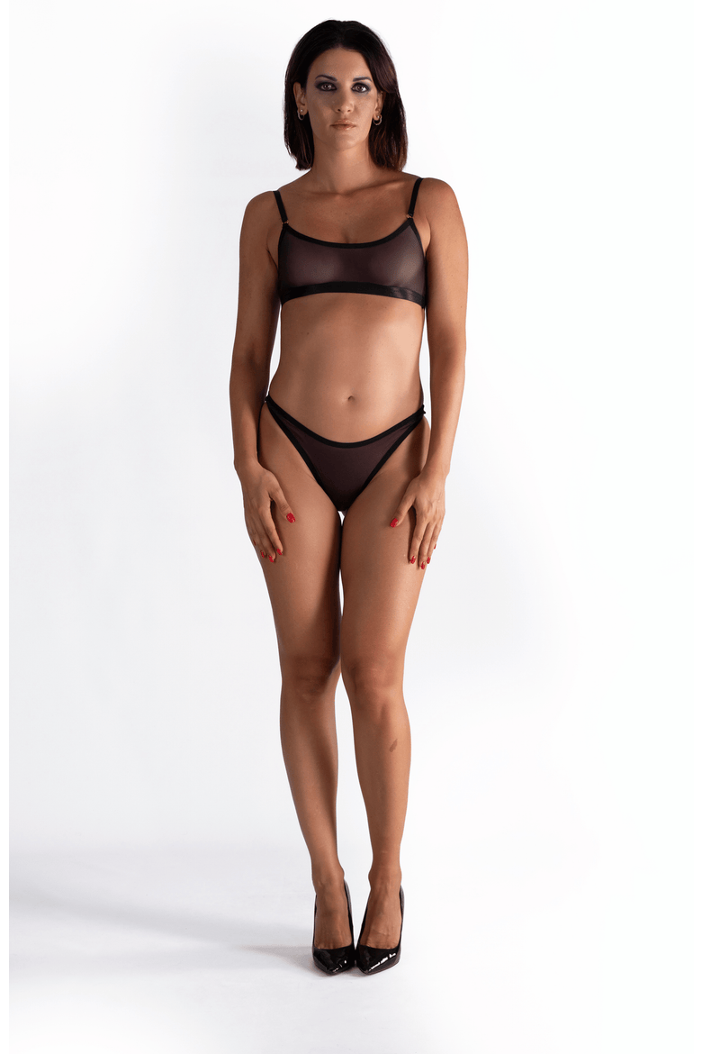 Lustrous Sheer Bralette, Alternate, color, BLACK