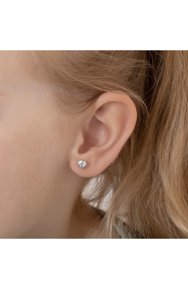 In Season Jewelry Cubic Zirconia Birthstone Heart Earrings, Alternate, color, April