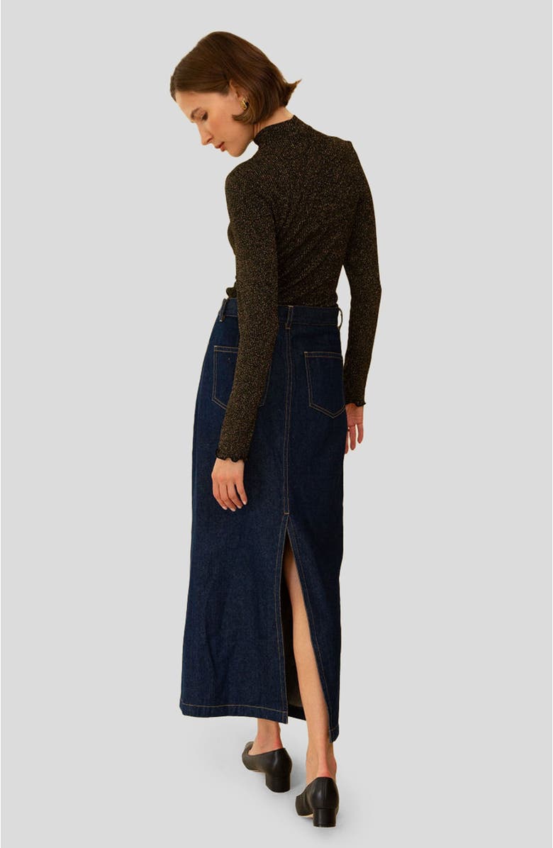 Whimsy + Row Alanis Skirt, Alternate, color, Dark Denim