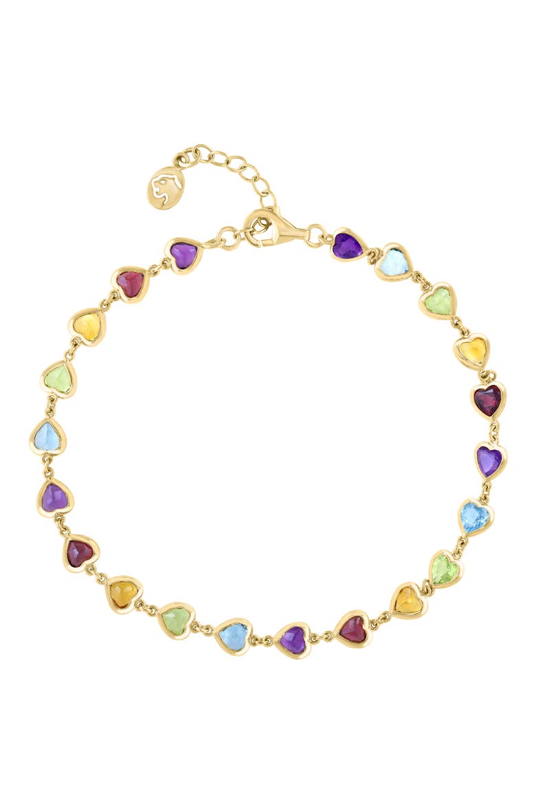 Bezel Set Gemstone Bracelet, Main, color, GOLD
