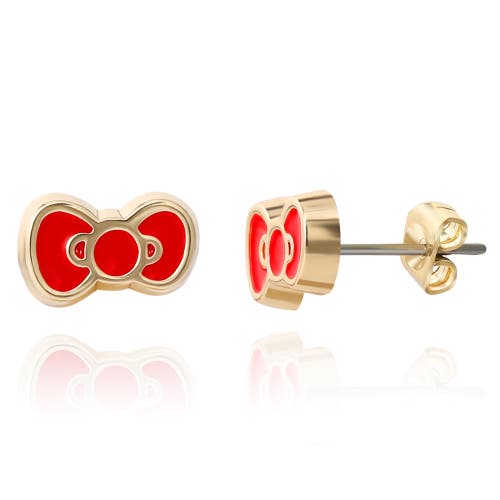 Hello Kitty Snowman Necklace And Earring Christmas Set In Red